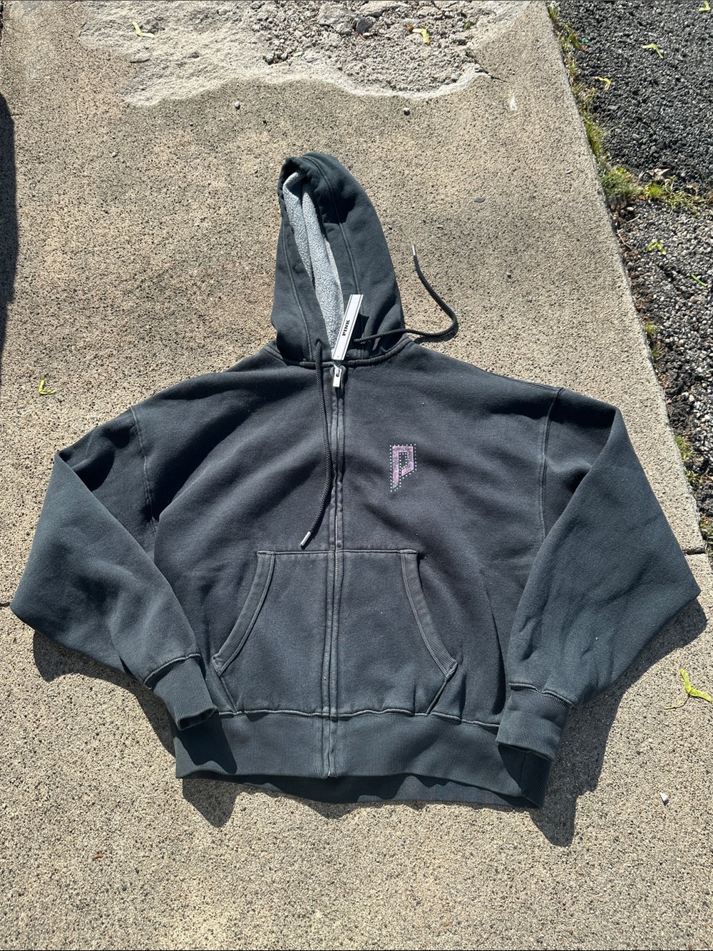 PINK Victoria's Secret navy blue Hoodie with Studded Pink 'P' Logo size XS new